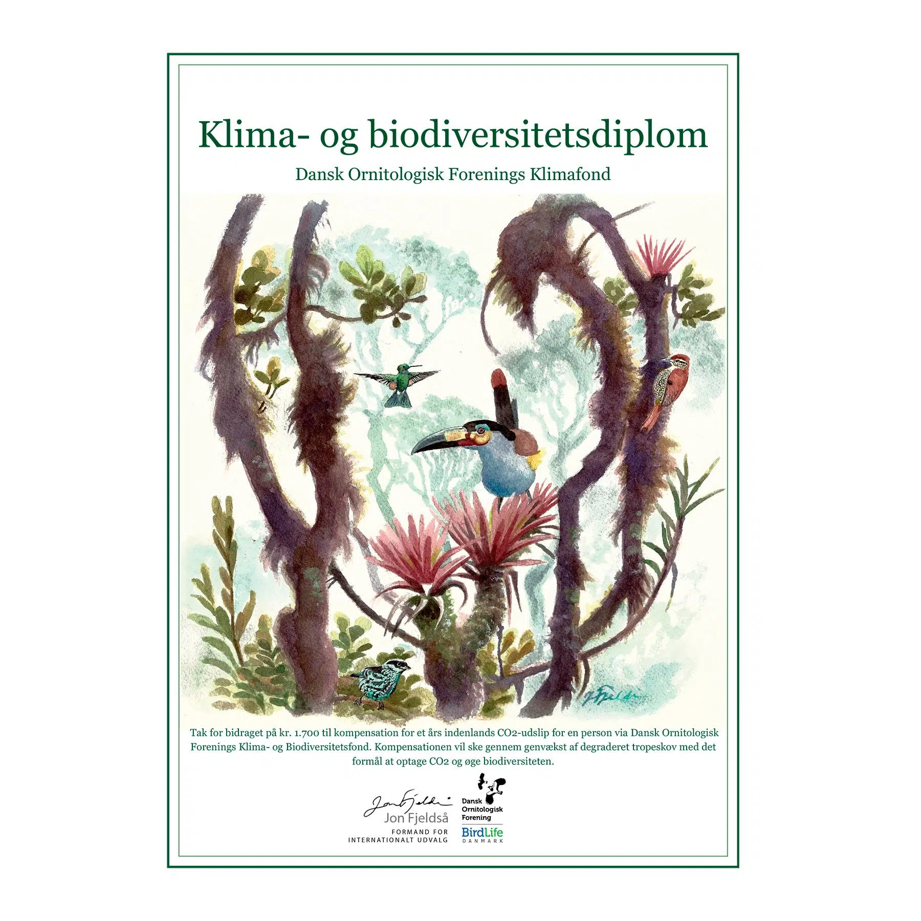 DOF BirdLife Klima- og biodiversitetsdiplom