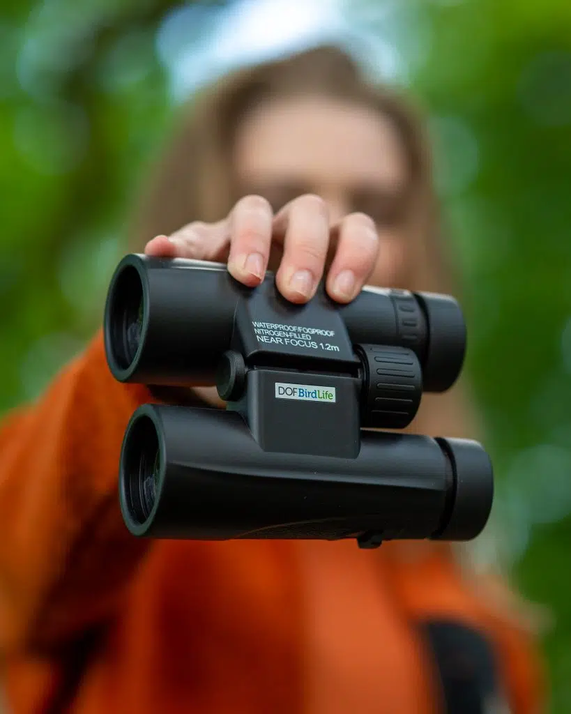 Lapwing-kikkert fra DOF Birdlife med på tur i skoven