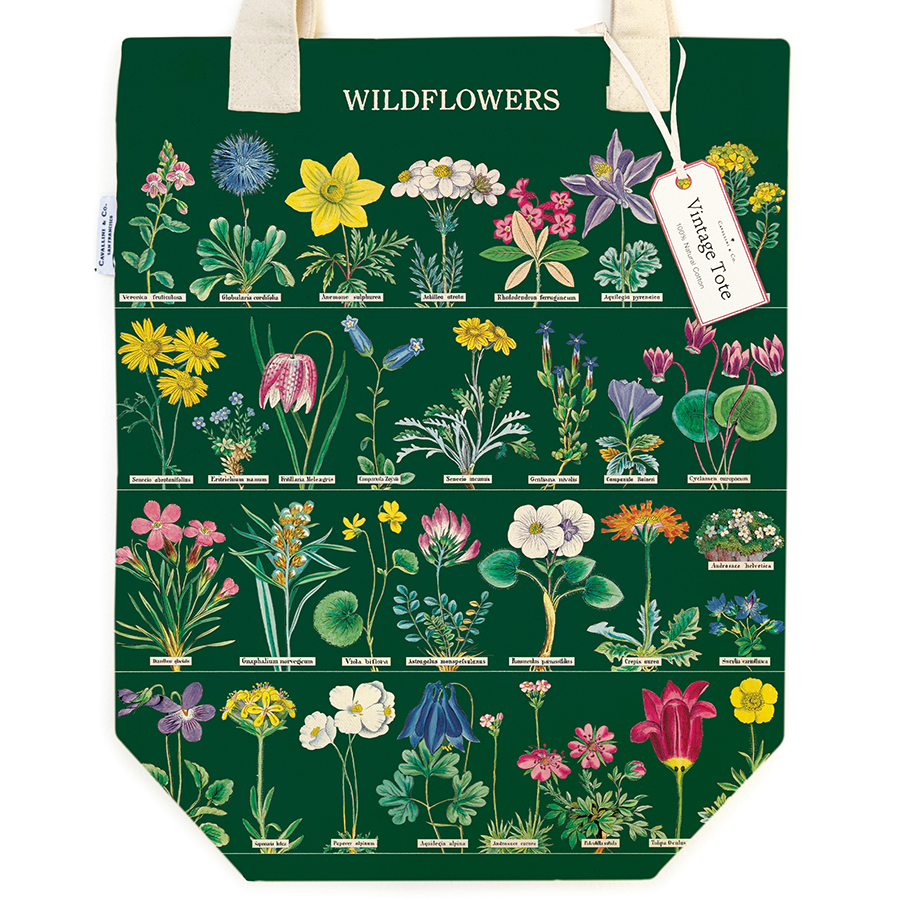 Wildflowers Grøn tote bag - Cavallini & Co