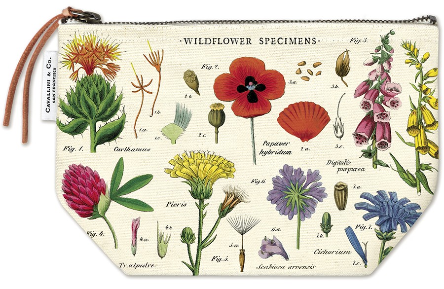 Wildflowers hvid pung - Cavallini & Co