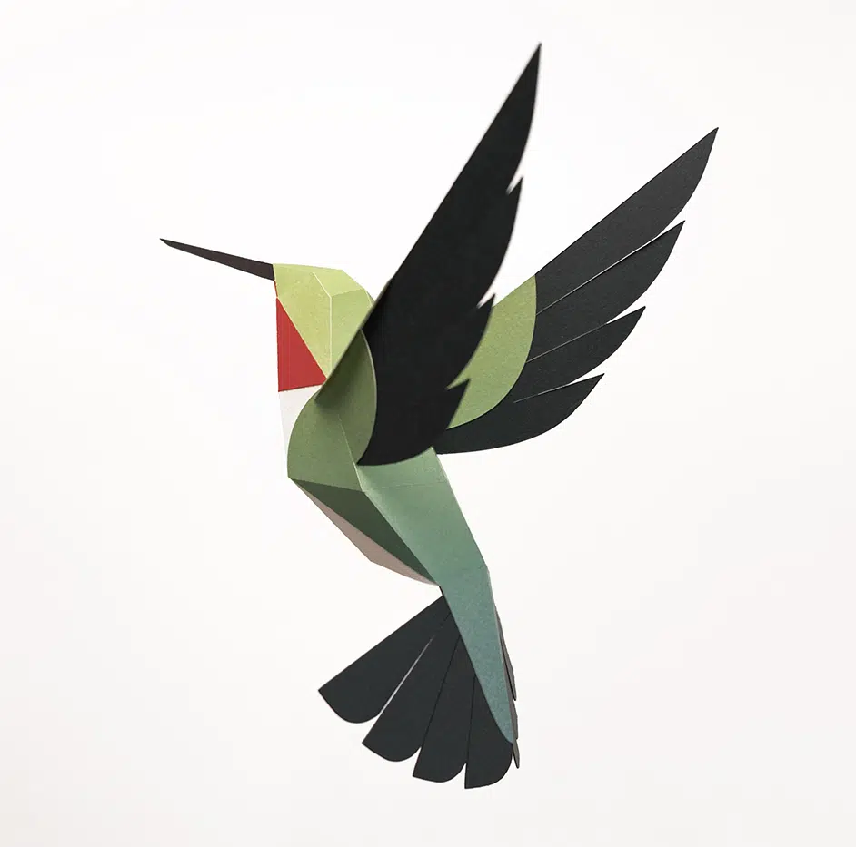 Fold-selv-kolibri papirfugl