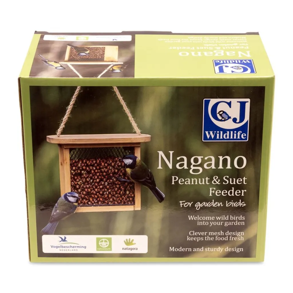 CJW Nagano foderautomat til peanuts og fedtpiller i bambus og metal