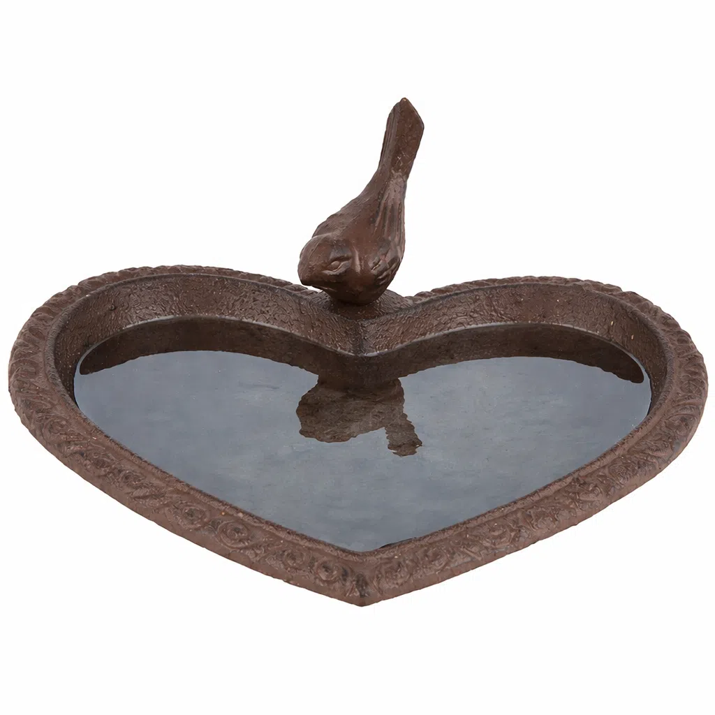 Gardenlife hjerteformet fuglebad i støbejern