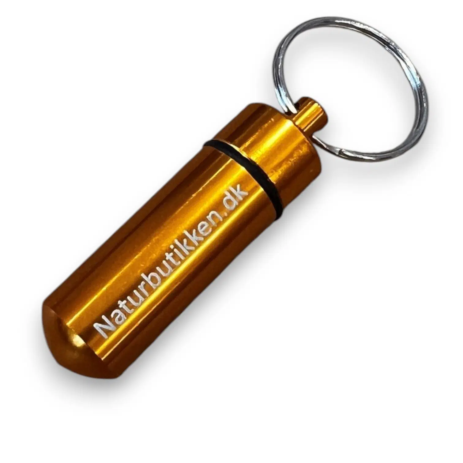Bison beholder til geocaching med Naturbutikken.dk logo - Guld