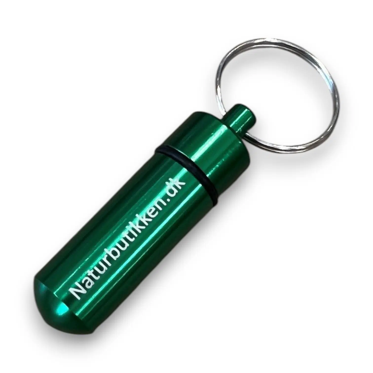 Bison beholder til geocaching med Naturbutikken.dk logo - Grøn