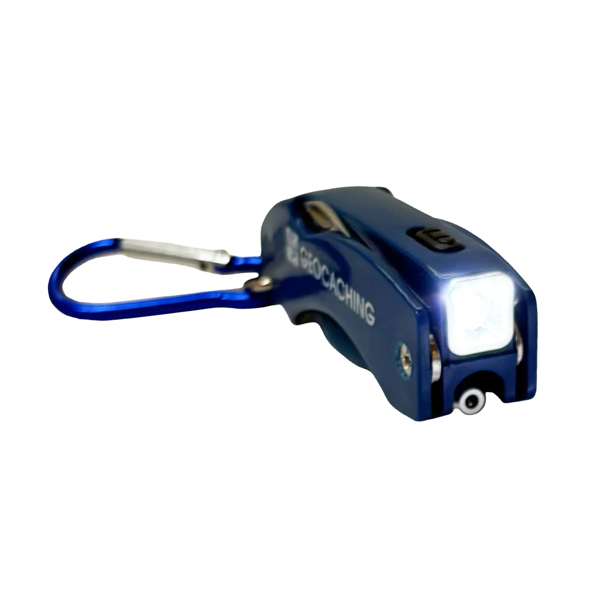 Geocaching 5-i-1 multitool med karabinhage