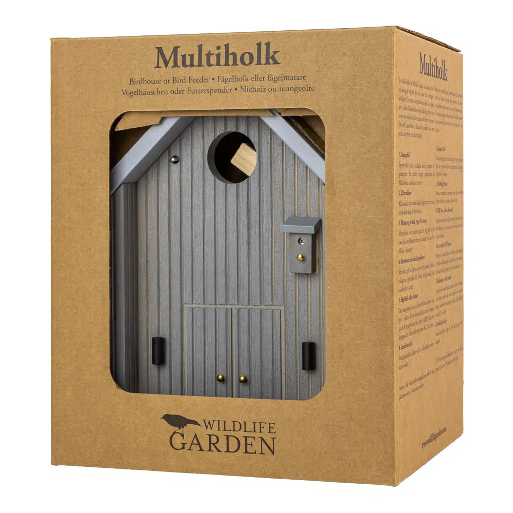 Multiholk 2-i-1 fugle- og foderhus - Modern Nordic